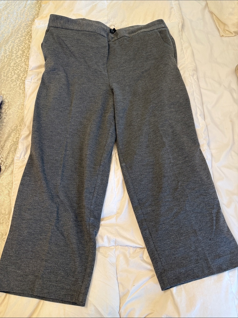NEW Talbots XL Gray Straight Leg Pants with Matte Finish